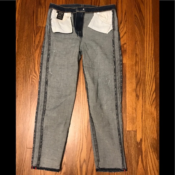 Hudson Zoey High Rise Red Tuxedo stripes Jeans 27 - Picture 4 of 16